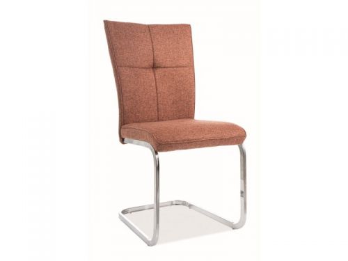 Krzesło tapicerowane nowoczesne - metalowe nogi - h190 ceglaste