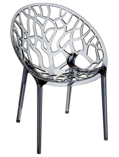 Ażurowe krzesło crystal smoke grey