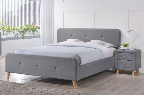 Dwuosobowe łóżko tapicerowane tkaniną malmo 140x200 cm