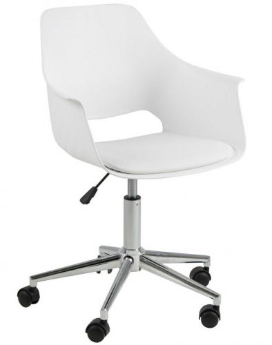 Białe krzesło biurowe z tworzywa ignace na kółkach