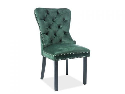 Krzesło tapicerowane nowoczesne - metalowe nogi - august czarny/zielony