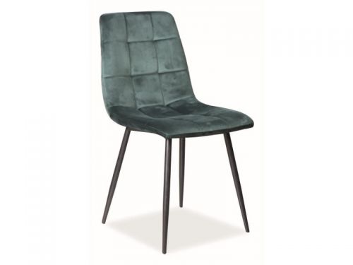 Krzesło tapicerowane nowoczesne - metalowe nogi - mila velvet zielone