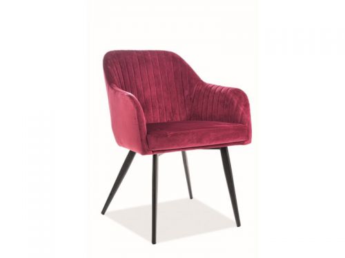 Krzesło tapicerowane nowoczesne - metalowe nogi - elina czarny/bordowy
