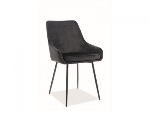 Krzesło tapicerowane nowoczesne - metalowe nogi - albi czarny/czarny