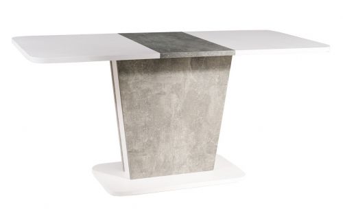 Dwukolorowy stół rozkładany na jednej nodze calipso efekt betonu
