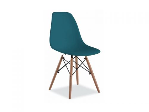 Krzesło w skandynawskim stylu z polipropylenu - 46 x 42 x 83 cm - ferra blue