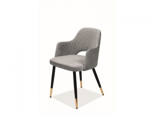 Krzesło tapicerowane nowoczesne - metalowe nogi - franco czarny/szary