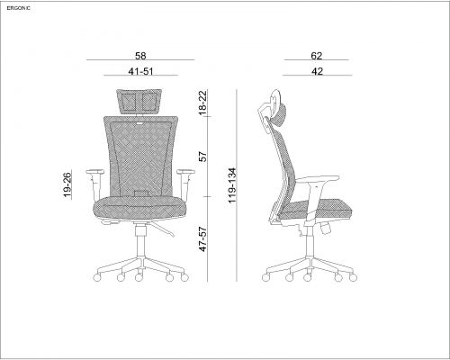Krzesło biurowe z regulowanymi podłokietnikami ergonic