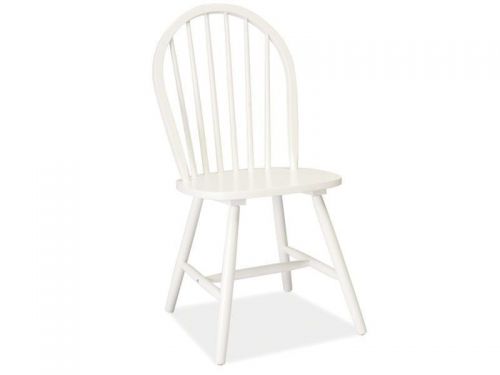 Krzesło klasyczne drewniane z owalnym oparciem - białe - fiero