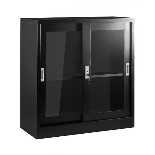 Metalowa szafka biurowa z przesuwnymi drzwiami na klucz xd-018