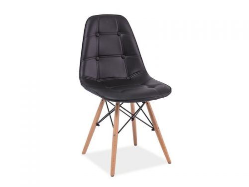 Krzesło styl skandynawski z drewanianymi nogami - lena black