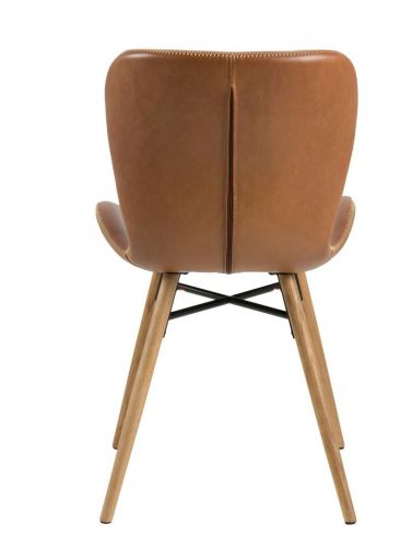 Brązowe krzesło z ekoskóry hudson pu retro brandy