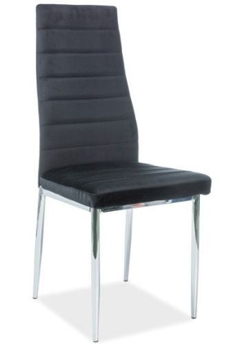 Aksamitne krzesło na chromowanych nogach h261 velvet