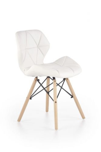 Krzesło skandynawskie z ekoskóry - nogi drewniane - k281