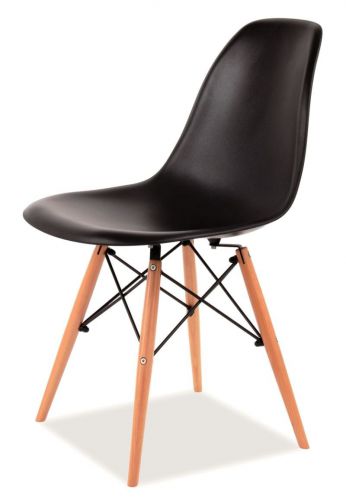 Krzesło w skandynawskim stylu z polipropylenu - 46 x 42 x 83 cm - ferra black