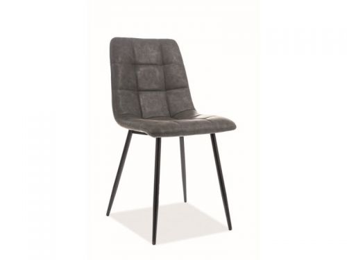 Krzesło tapicerowane nowoczesne - metalowe nogi - look czarny/szary