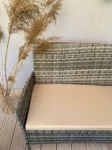Zestaw mebli ogrodowych - sofa fotele i stolik natal szary
