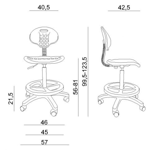 Krzesło specjalistyczne z regulowanym podnóżkiem halcon