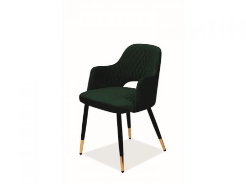 Krzesło tapicerowane nowoczesne - metalowe nogi - franco czarny/zielony
