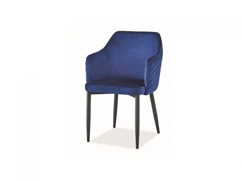 Krzesło tapicerowane nowoczesne - metalowe nogi - astor granatowe