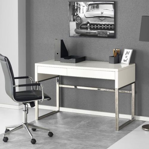 Plain białe biurko w stylu glamour