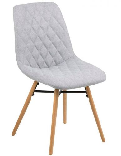 Pikowane krzesło tapicerowane tkaniną davis w stylu skandynawskim