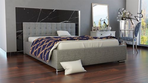 Łóżko nowoczesne tapicerowane tkaniną - duży wybór tkanin - 140 x 200 cm - bed 5