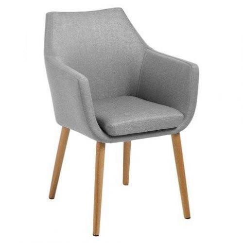 Tapicerowane krzesło z poduszką laurel tkanina jasny szary