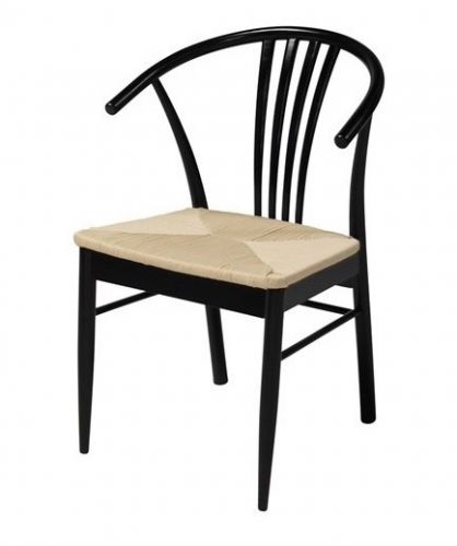 Drewniane krzesło z siedziskiem z włókna naturalnego yuma