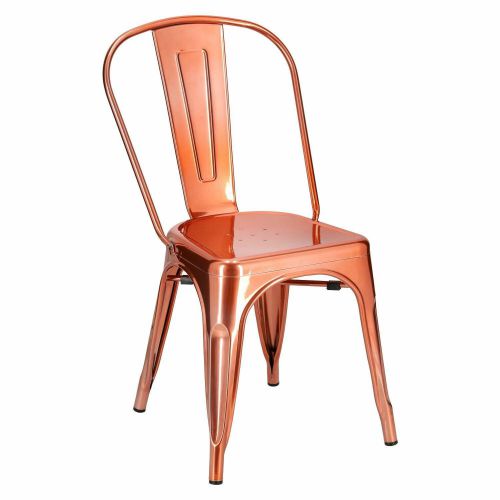 Metalowe krzesło bez podłokietników paris insp. tolix miedziane