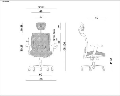 Ergonomiczny fotel biurowy expander czarny