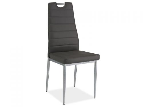 Krzesło nowoczesne z metalowymi nogami - ekoskóra - b-260 szare
