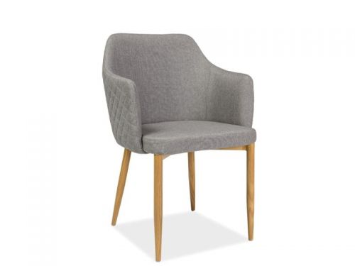 Krzesło tapicerowane tkaniną z drewnianymi nogami - astor szare
