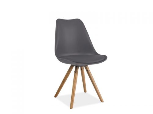 Krzesło z polipropylenu i litego drewna - petra grey
