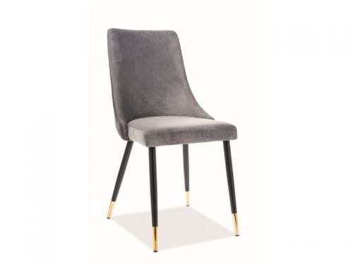 Krzesło tapicerowane nowoczesne - metalowe nogi - piano czarny/szary