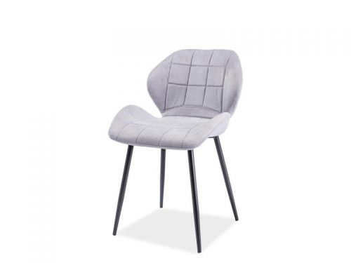 Krzesło tapicerowane tkaniną - pikowane - podstawa metalowa - nora iii