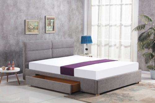 Łóżko tapicerowane tkaniną z pojemnikiem na pościel - 160 x 200 cm - merida 2