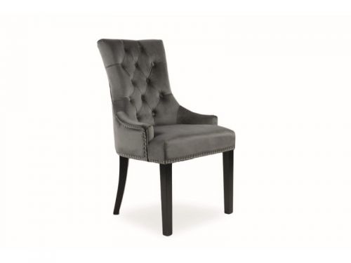 Krzesło tapicerowane nowoczesne - metalowe nogi - edward czarny/szary