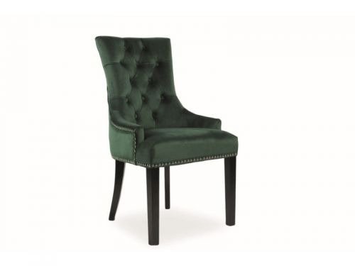 Krzesło tapicerowane nowoczesne - metalowe nogi - edward czarny/zielony