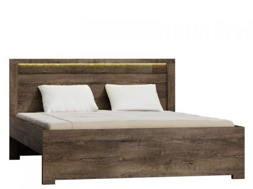 Łóżko nowoczesne z wezgłowiem ciemny jesion - 160 cm - irma i-19