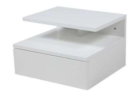 Biała szafka nocna z szufladą i półką colorado
