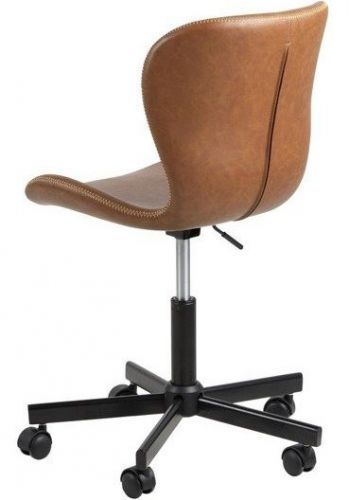 Regulowane krzesło biurowe z ekoskóry hudson pu brandy