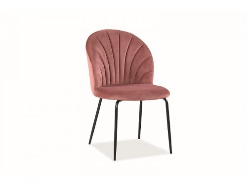 Krzesło tapicerowane nowoczesne - metalowe nogi - lola czarny/antyczny róż