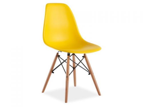 Krzesło w skandynawskim stylu z polipropylenu - 46 x 42 x 83 cm - ferra yellow