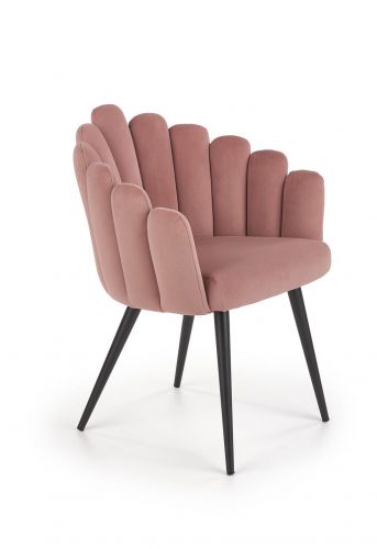 Krzesło tapicerowane nowoczesne - metalowe nogi - k410 różowy