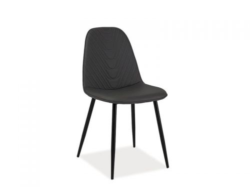Krzesło nowoczesne z ekoskóry - nogi metalowe - pate a szare