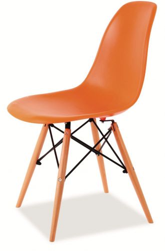 Krzesło w skandynawskim stylu z polipropylenu - 46 x 42 x 83 cm - ferra orange