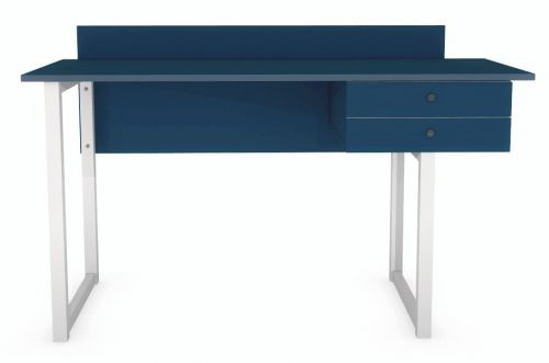 Kolorowe biurko z przegrodą i szufladami des7 color