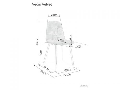 Krzesło tapicerowane aksamitną tkaniną vedis