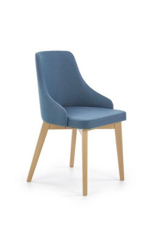 Krzesło skandynawskie tapicerowane tkaniną - drewniane nogi - toledo